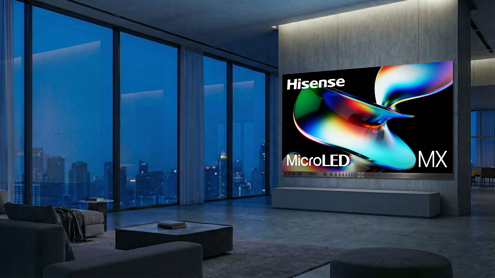 Hisense apresenta o primeiro display MicroLED RGBY da indústria na CES 2026